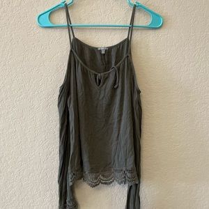 Charlotte Russe Womens Medium Blouse Dark Green